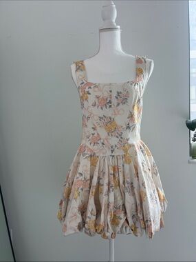 Floral Printed Cream Dress